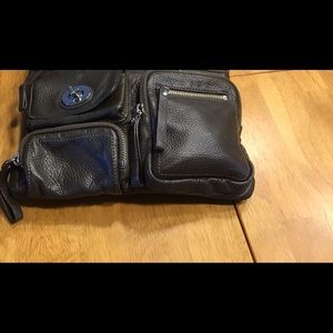 Danier Leather Crossbody Bag, chocolate brown colour, great used condition